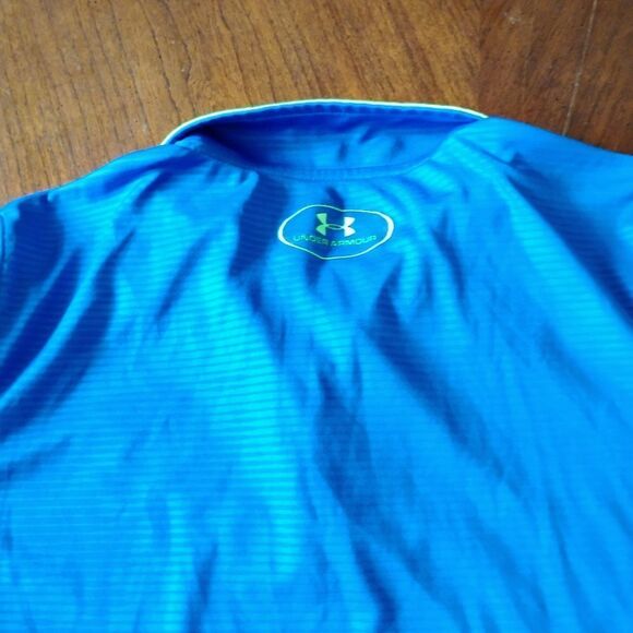 Under Armour Blue and Green Zip-Up Shirt Size: Med - SKU:0932 - Picture 6 of 7